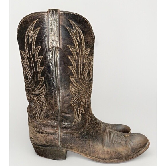 Lucchese 1883 Cowboy Boots Mens 10 D Corbin Mad Dog Goat Leather Western N1556R4 main image 4